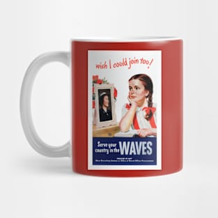 Vintage World War II Waves Recruitment Poster Mug